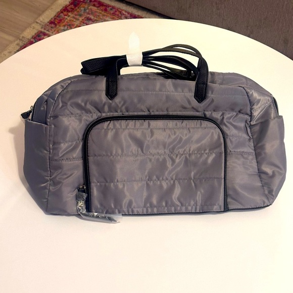 DSW Handbags - Quilted Gray Small Weekender Bag